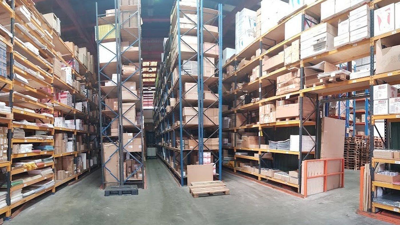 Racked cargo inside one of the Hock Cheong warehouses in Port Klang